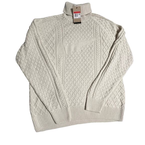 Nike Life Men's Cable Knit Turtleneck Sweater Light Bone L - Picture 5 of 9